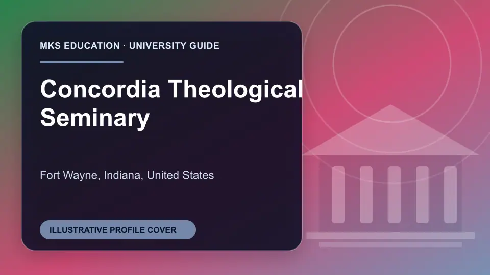 Illustrative MKS Education profile cover for Concordia Theological Seminary in the USA