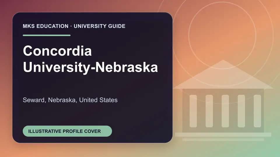 Illustrative MKS Education profile cover for Concordia University-Nebraska in the USA