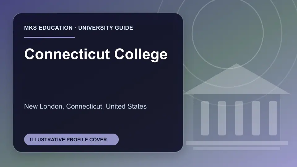 Illustrative MKS Education profile cover for Connecticut College in the USA