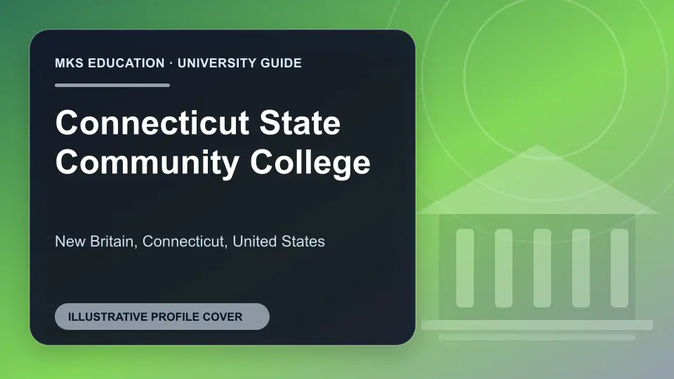 Illustrative MKS Education profile cover for Connecticut State Community College in the USA