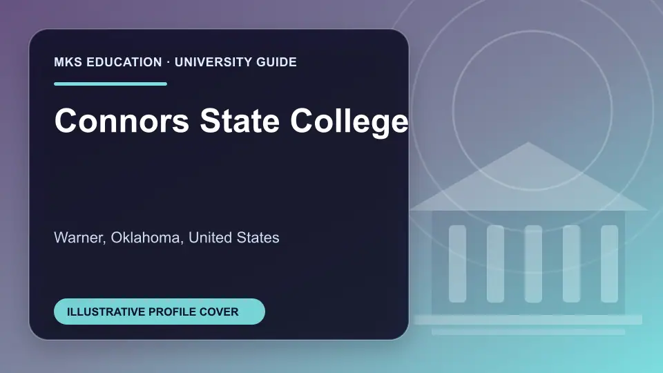 Illustrative MKS Education profile cover for Connors State College in the USA