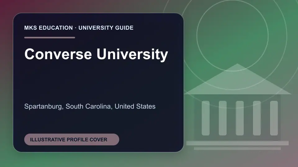 Illustrative MKS Education profile cover for Converse University in the USA