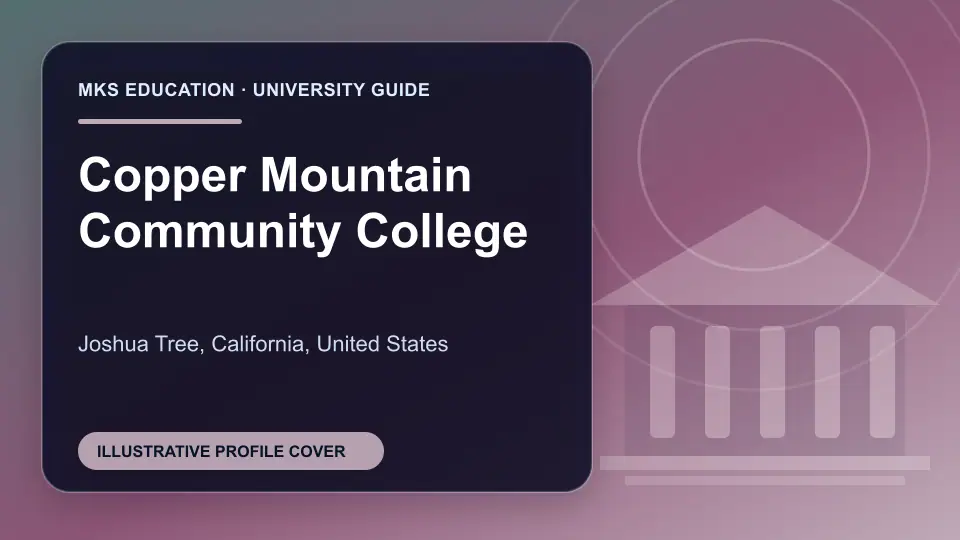 Illustrative MKS Education profile cover for Copper Mountain Community College in the USA