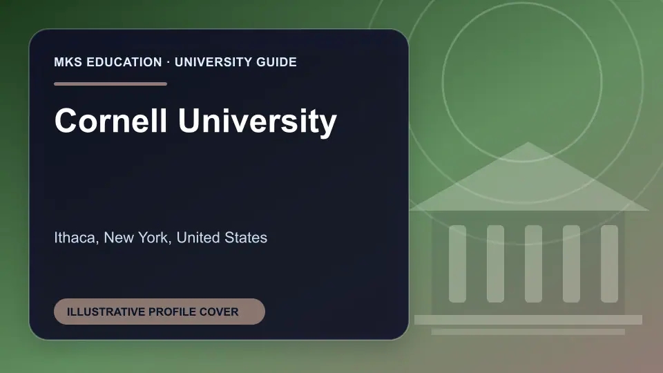 Illustrative MKS Education profile cover for Cornell University in the USA