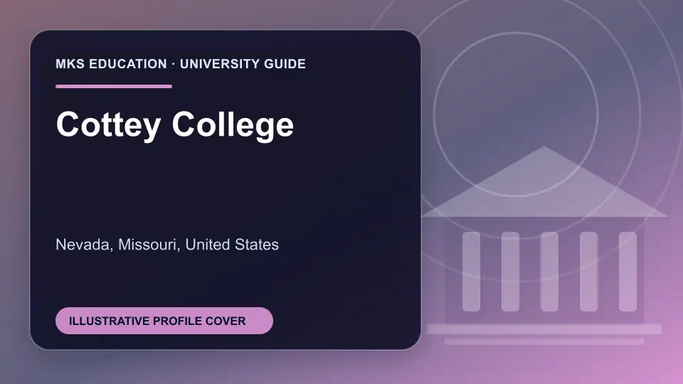 Illustrative MKS Education profile cover for Cottey College in the USA