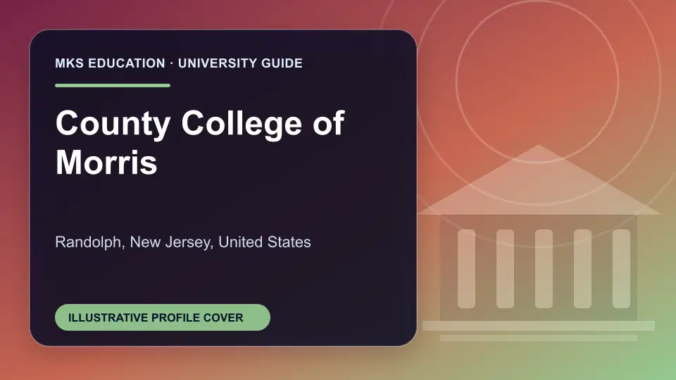 Illustrative MKS Education profile cover for County College of Morris in the USA
