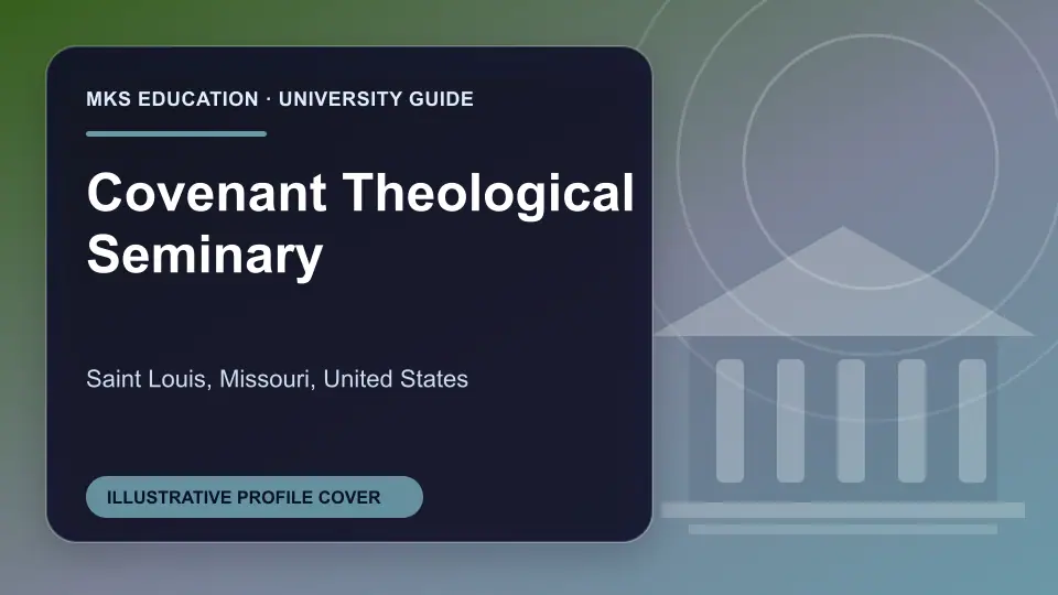 Illustrative MKS Education profile cover for Covenant Theological Seminary in the USA