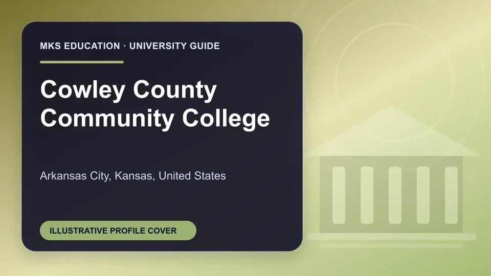 Illustrative MKS Education profile cover for Cowley County Community College in the USA