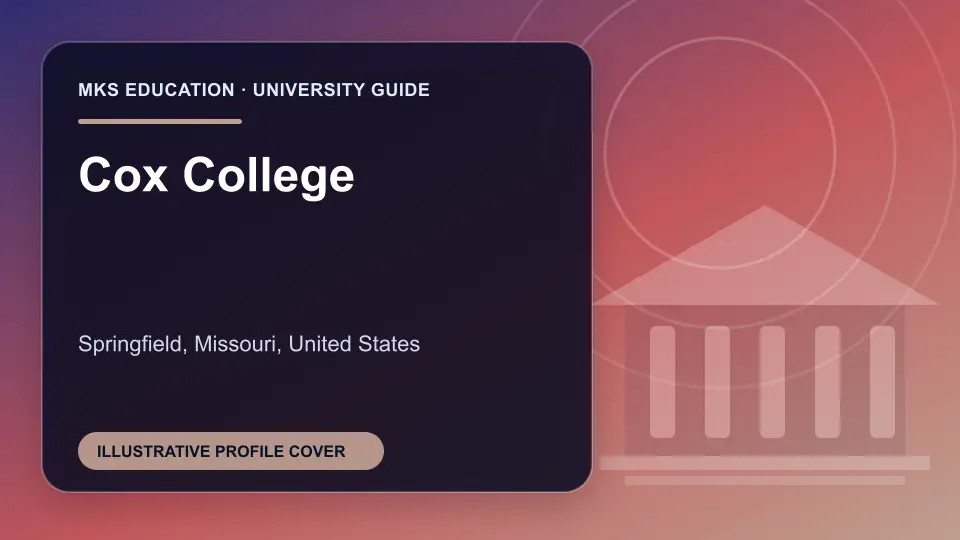 Illustrative MKS Education profile cover for Cox College in the USA