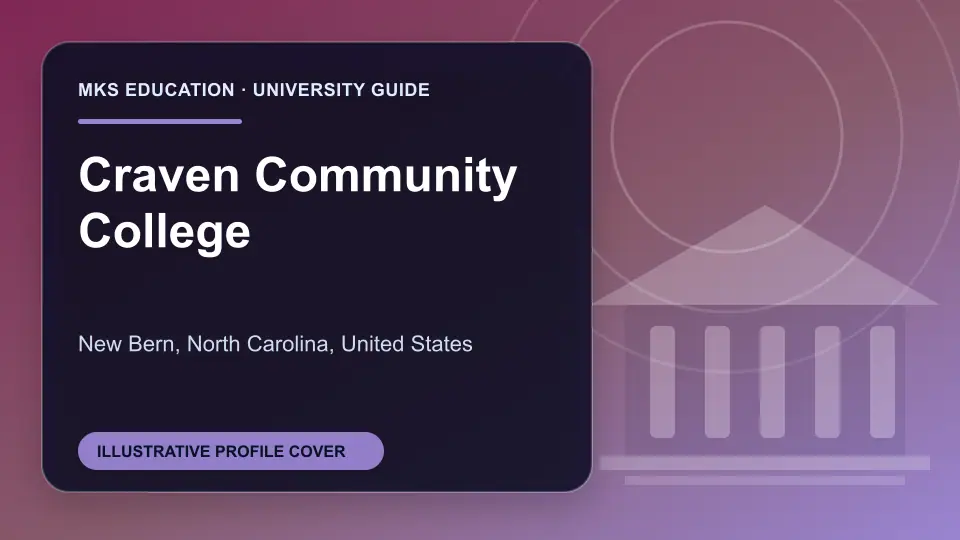 Illustrative MKS Education profile cover for Craven Community College in the USA