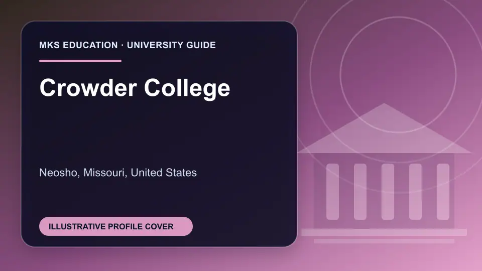 Illustrative MKS Education profile cover for Crowder College in the USA