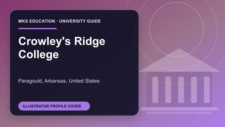 Illustrative MKS Education profile cover for Crowley's Ridge College in the USA