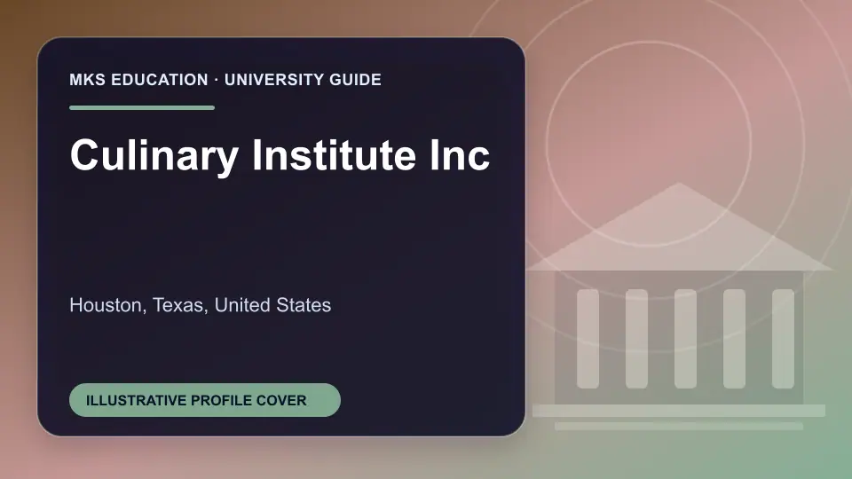 Illustrative MKS Education profile cover for Culinary Institute Inc in the USA