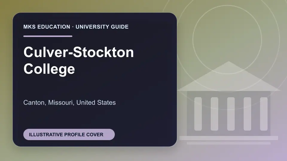 Illustrative MKS Education profile cover for Culver-Stockton College in the USA