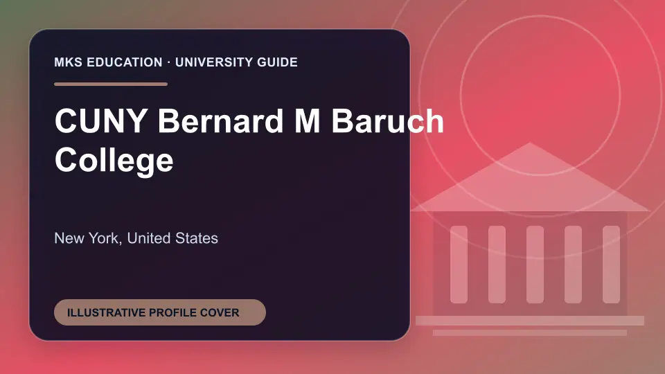 Illustrative MKS Education profile cover for CUNY Bernard M Baruch College in the USA
