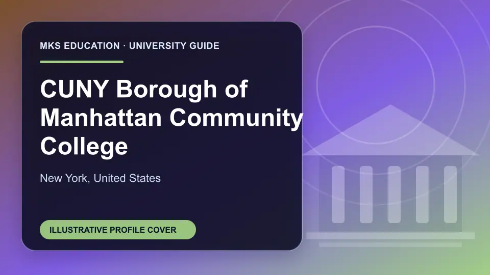 Illustrative MKS Education profile cover for CUNY Borough of Manhattan Community College in the USA