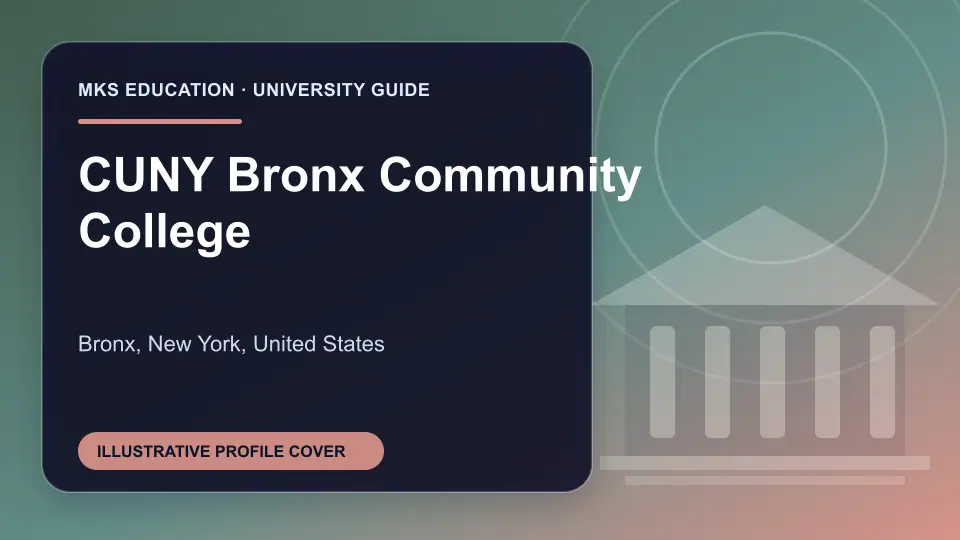Illustrative MKS Education profile cover for CUNY Bronx Community College in the USA