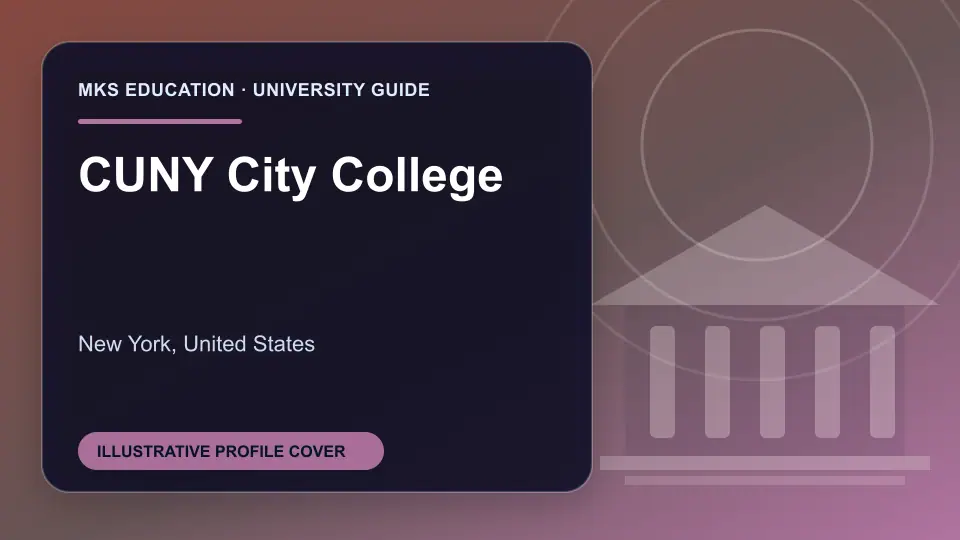 Illustrative MKS Education profile cover for CUNY City College in the USA