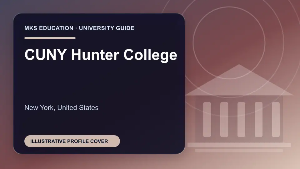 Illustrative MKS Education profile cover for CUNY Hunter College in the USA