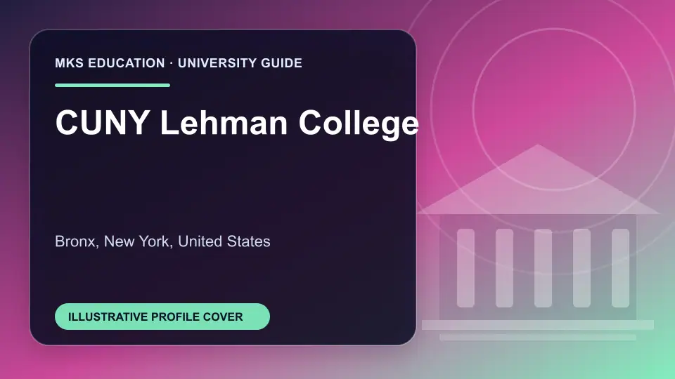 Illustrative MKS Education profile cover for CUNY Lehman College in the USA