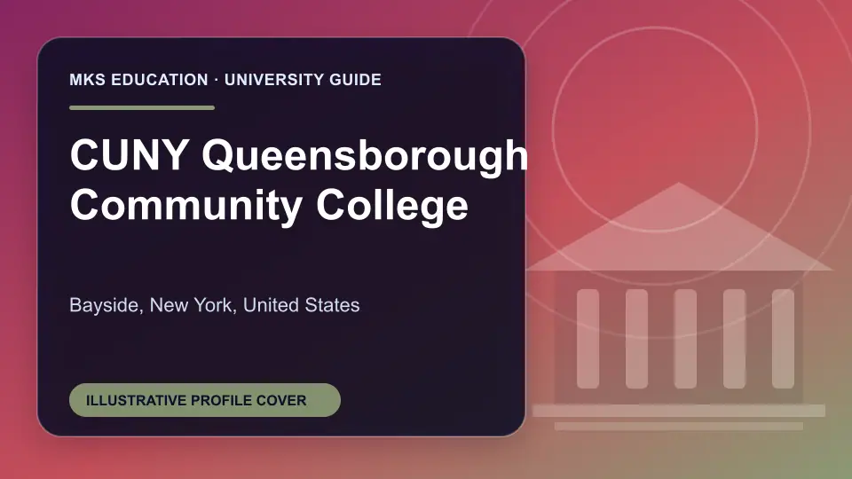 Illustrative MKS Education profile cover for CUNY Queensborough Community College in the USA