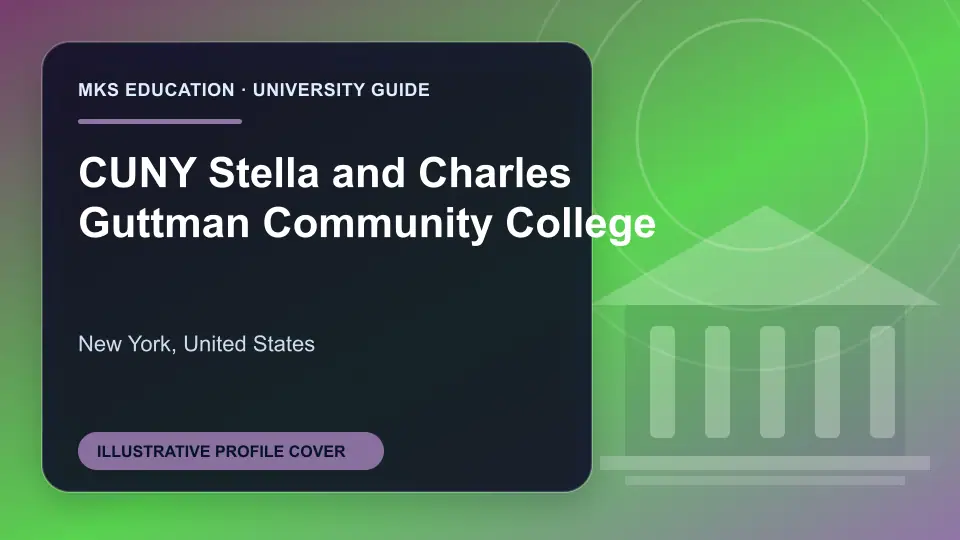 Illustrative MKS Education profile cover for CUNY Stella and Charles Guttman Community College in the USA