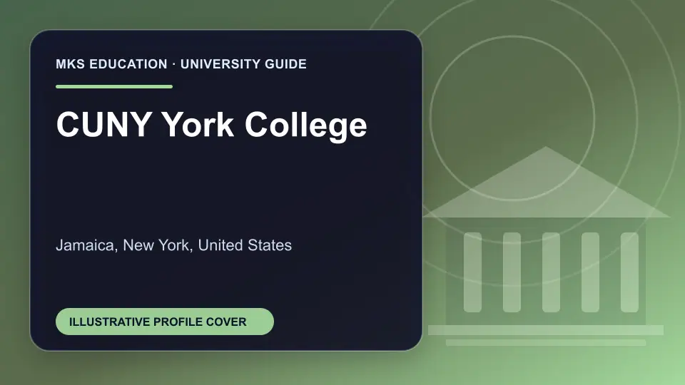 Illustrative MKS Education profile cover for CUNY York College in the USA