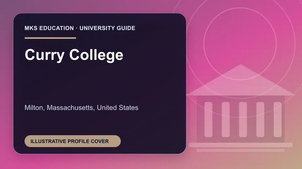 Illustrative MKS Education profile cover for Curry College in the USA