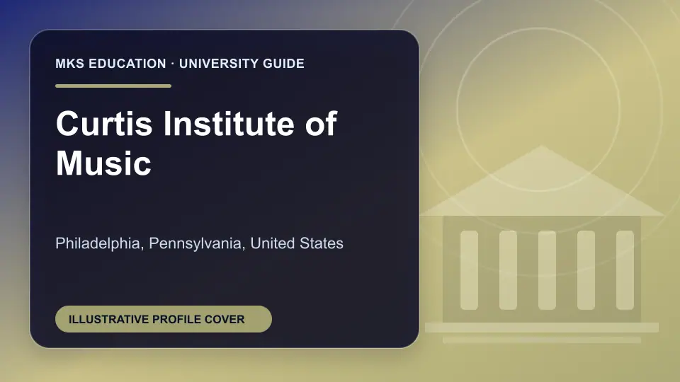 Illustrative MKS Education profile cover for Curtis Institute of Music in the USA