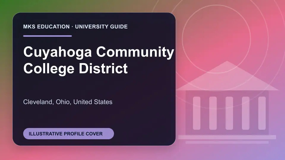 Illustrative MKS Education profile cover for Cuyahoga Community College District in the USA