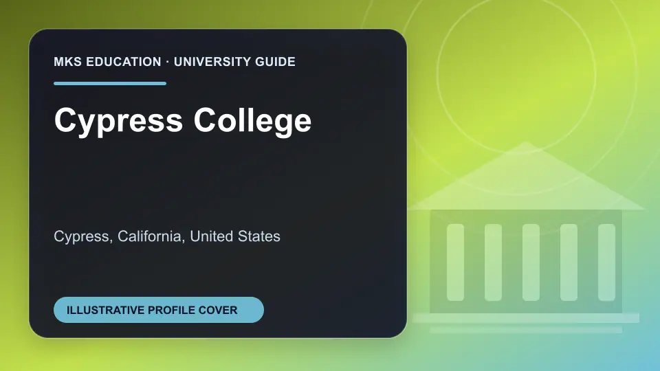 Illustrative MKS Education profile cover for Cypress College in the USA