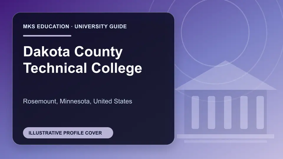 Illustrative MKS Education profile cover for Dakota County Technical College in the USA