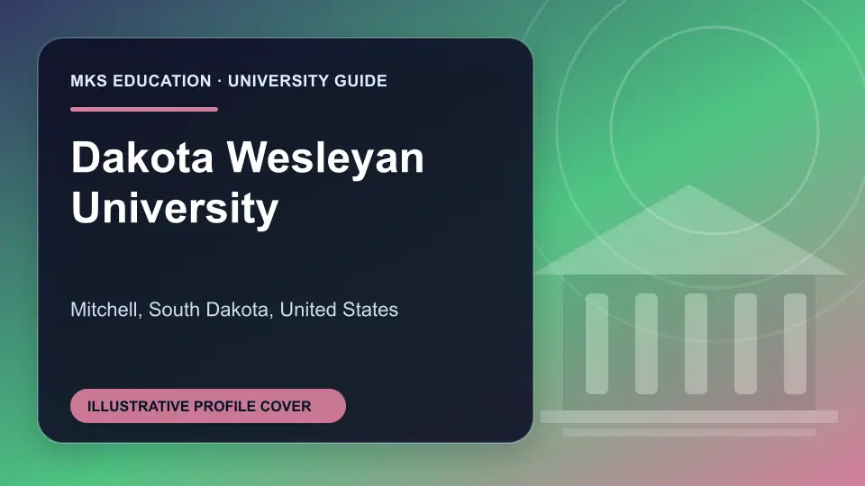 Illustrative MKS Education profile cover for Dakota Wesleyan University in the USA