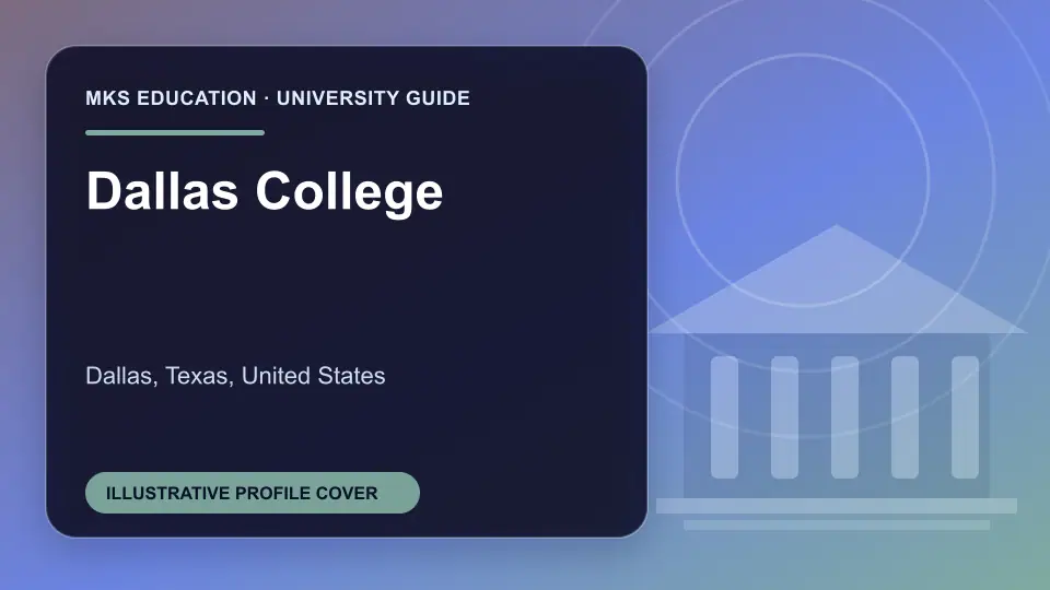 Illustrative MKS Education profile cover for Dallas College in the USA
