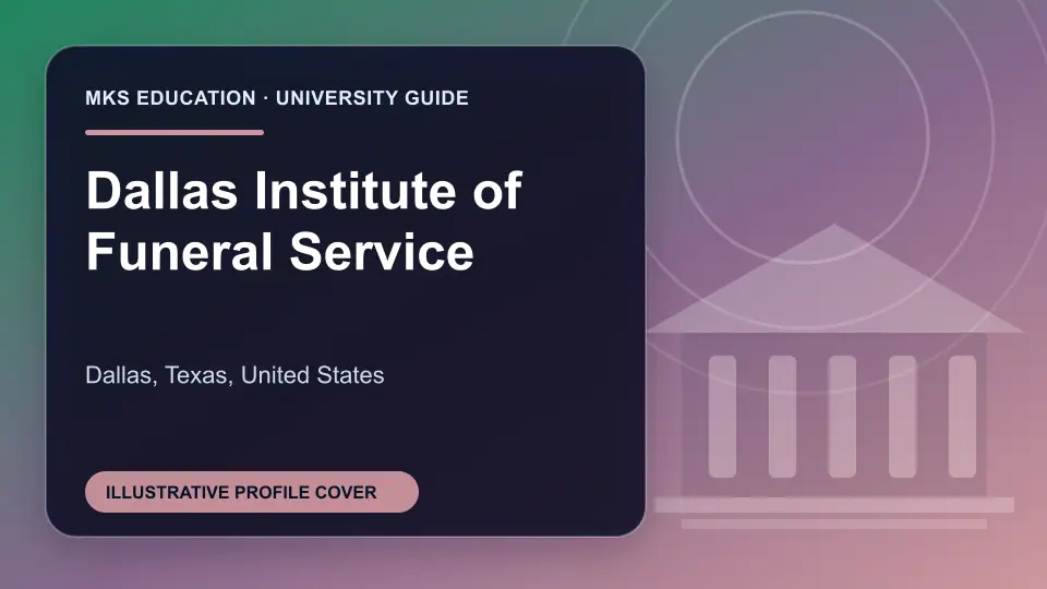Illustrative MKS Education profile cover for Dallas Institute of Funeral Service in the USA