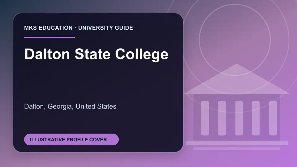 Illustrative MKS Education profile cover for Dalton State College in the USA
