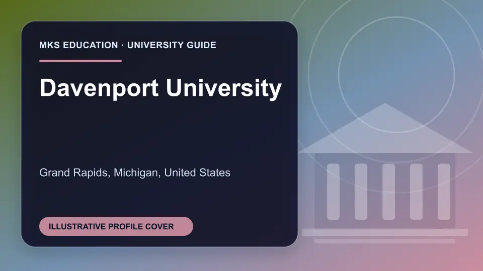 Illustrative MKS Education profile cover for Davenport University in the USA