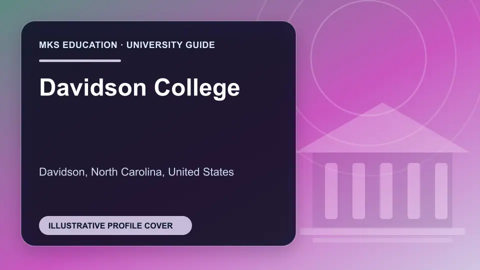 Illustrative MKS Education profile cover for Davidson College in the USA