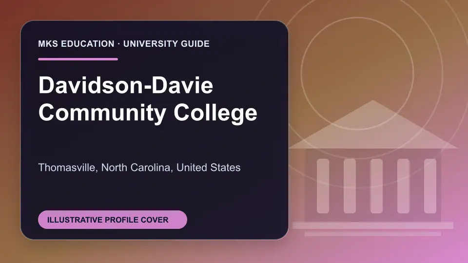 Illustrative MKS Education profile cover for Davidson-Davie Community College in the USA