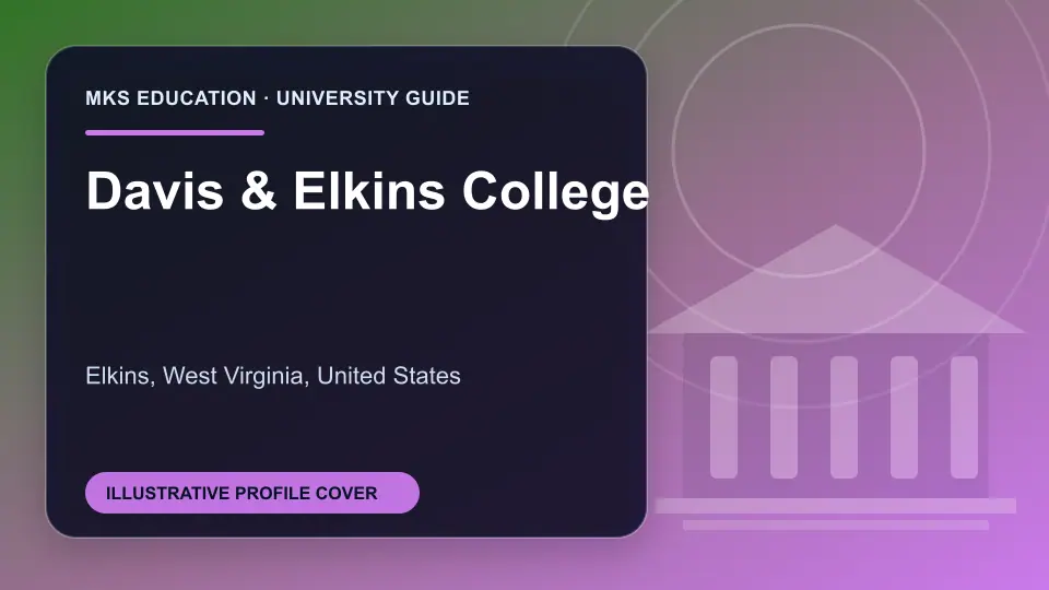 Illustrative MKS Education profile cover for Davis & Elkins College in the USA