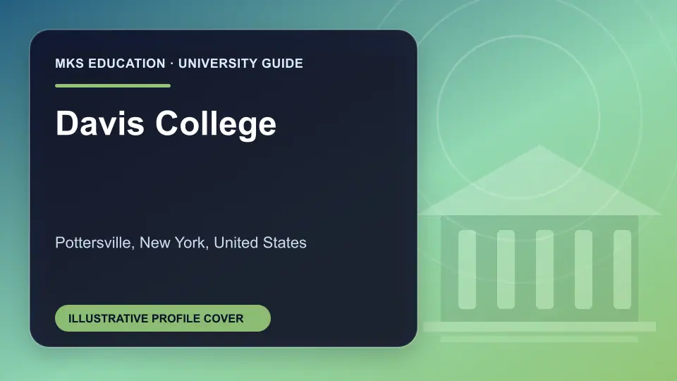 Illustrative MKS Education profile cover for Davis College in the USA