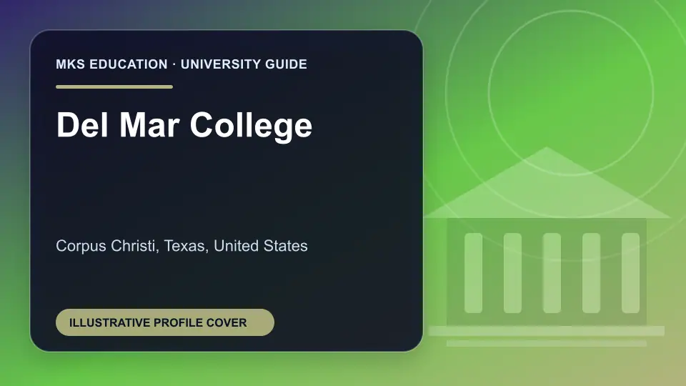 Illustrative MKS Education profile cover for Del Mar College in the USA
