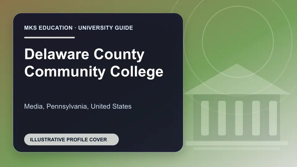 Illustrative MKS Education profile cover for Delaware County Community College in the USA
