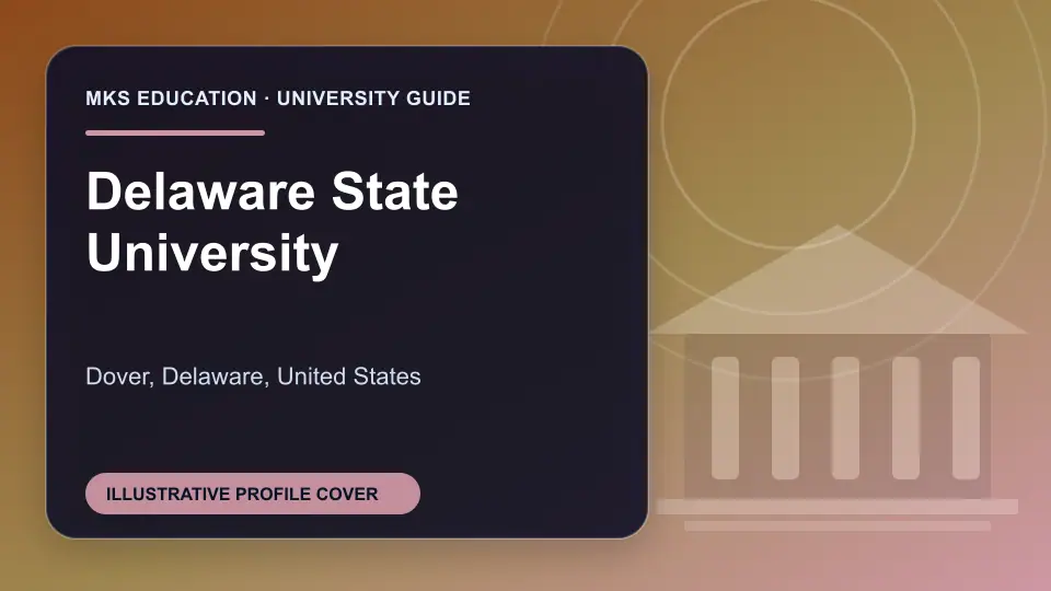Illustrative MKS Education profile cover for Delaware State University in the USA