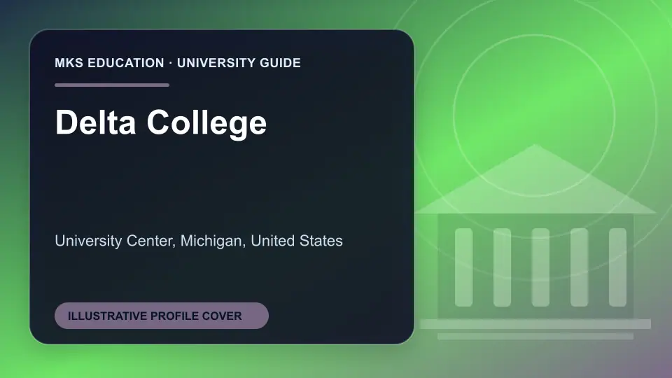 Illustrative MKS Education profile cover for Delta College in the USA