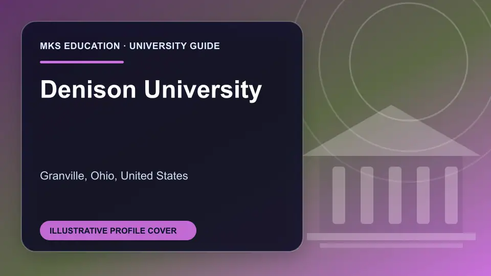 Illustrative MKS Education profile cover for Denison University in the USA