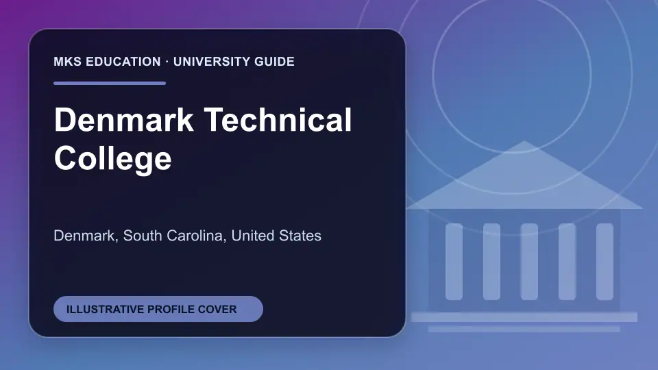 Illustrative MKS Education profile cover for Denmark Technical College in the USA