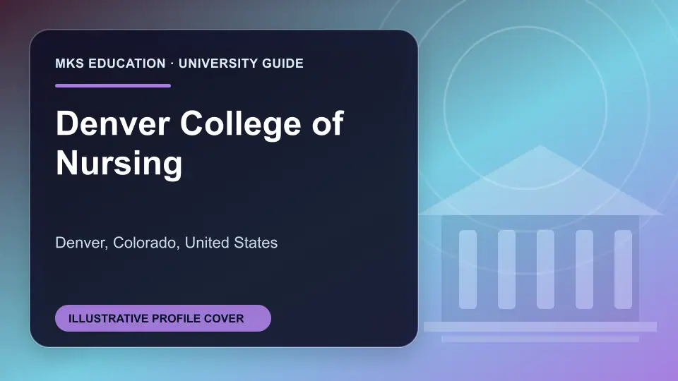 Illustrative MKS Education profile cover for Denver College of Nursing in the USA