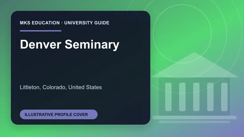 Illustrative MKS Education profile cover for Denver Seminary in the USA