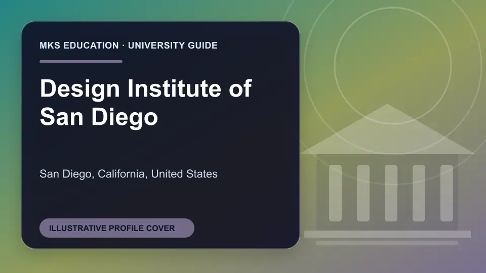Illustrative MKS Education profile cover for Design Institute of San Diego in the USA
